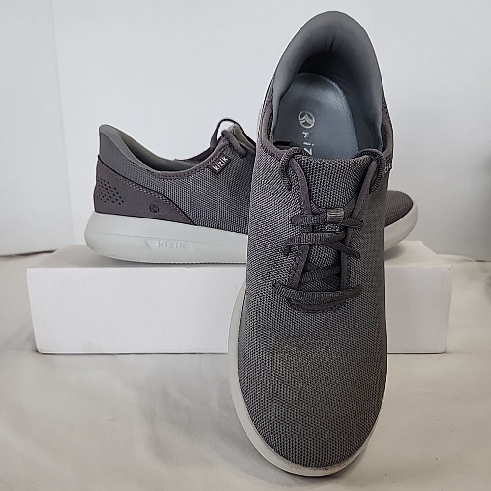 Kizik Men's Madrid Sneaker Casual M12 Gray Eco Knit Hands Free Slip On